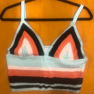 Colorful Zara Crochet Crop Top (Large)